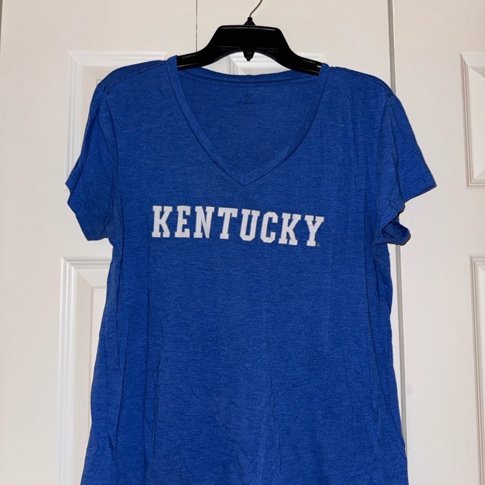 Blue Kentucky Women's V-Neck Top